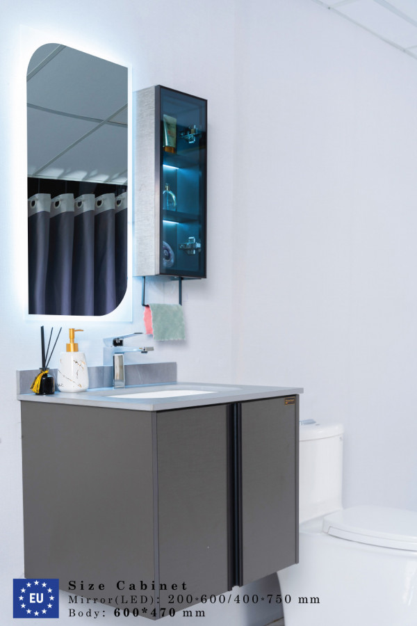 Bộ tủ chậu và tủ gương led size 600mm MOWOEN MW6602-60