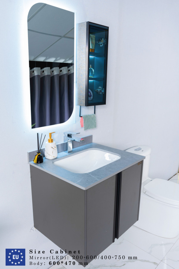 Bộ tủ chậu và tủ gương led size 600mm MOWOEN MW6602-60