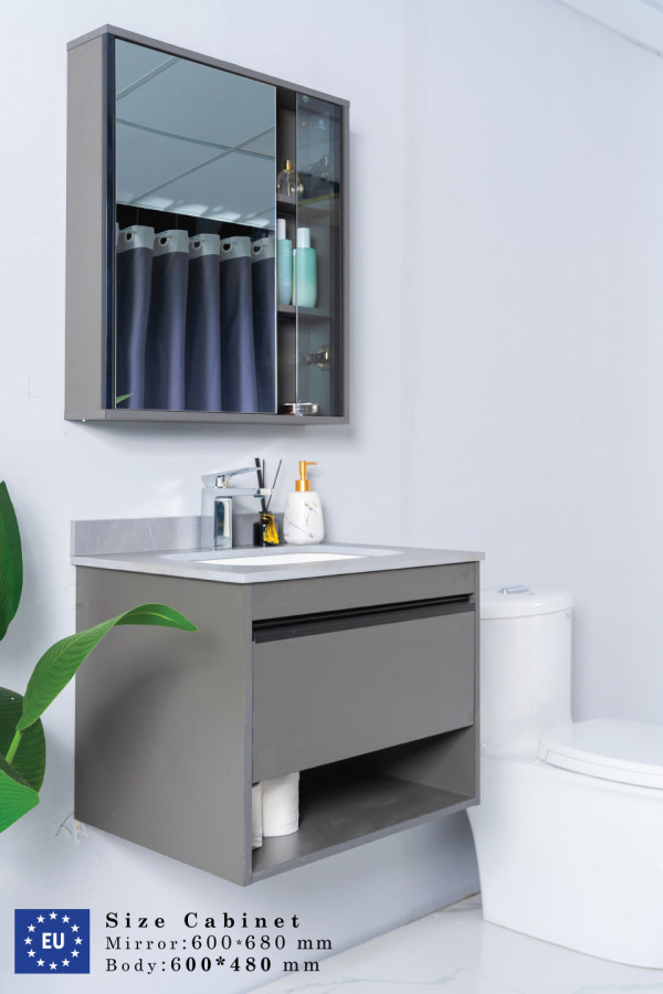 Bộ tủ chậu và tủ gương led size 600mm MOWOEN MW6618-60