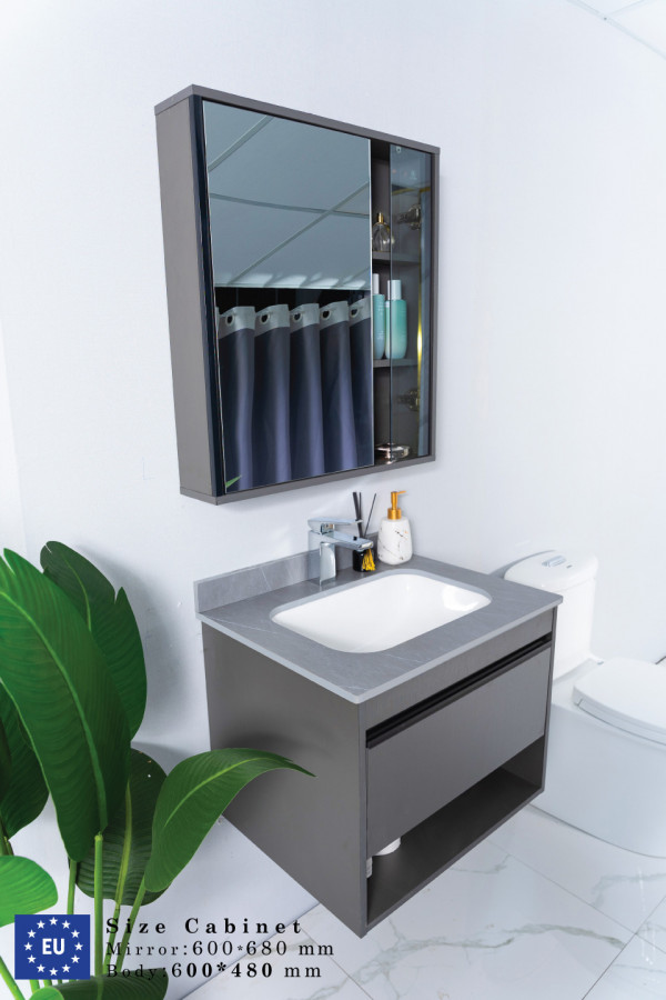 Bộ tủ chậu và tủ gương led size 600mm MOWOEN MW6618-60