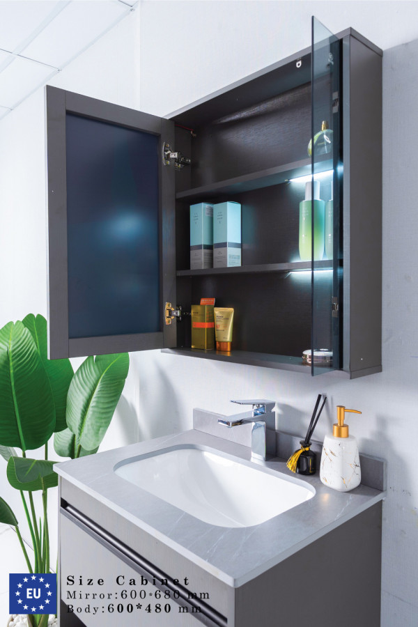 Bộ tủ chậu và tủ gương led size 600mm MOWOEN MW6618-60