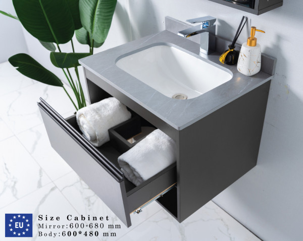 Bộ tủ chậu và tủ gương led size 600mm MOWOEN MW6618-60