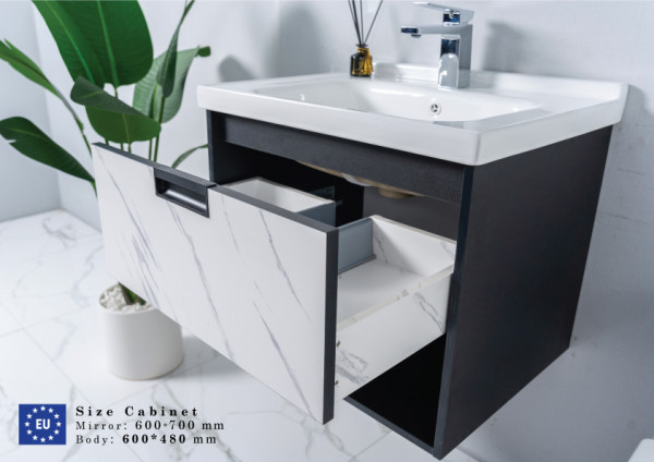 Bộ tủ chậu và tủ gương size 600mm MOWOEN MW6953-60