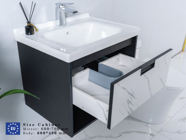 Bộ tủ chậu và tủ gương size 600mm MOWOEN MW6953-60