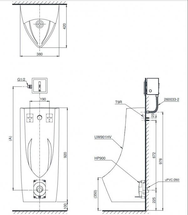 Bồn tiểu nam TOTO UT901H treo tường