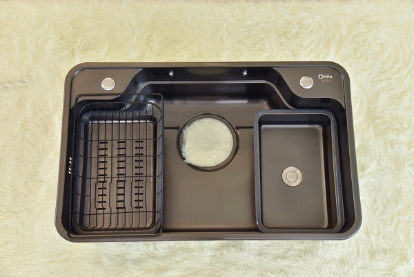 Chậu rửa chén 1 hố kèm bộ khay rổ HITA HDXLG8050D-FULL 80x50cm