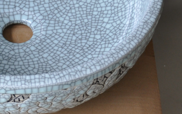 Chậu lavabo đặt bàn Kanly sứ hoa văn SU126