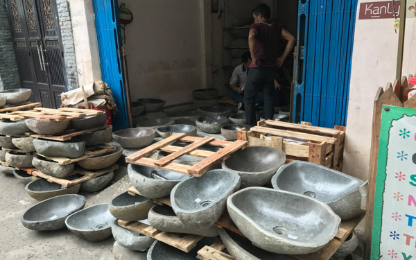 Chậu lavabo đặt bàn Kanly đá cuội MAR15i