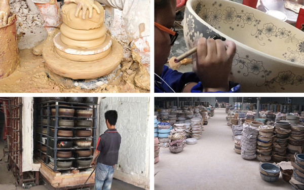 Chậu lavabo đặt bàn Kanly sứ hoa văn SU113