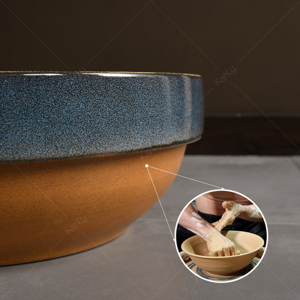 Chậu lavabo đặt bàn Kanly sứ hoa văn SU311