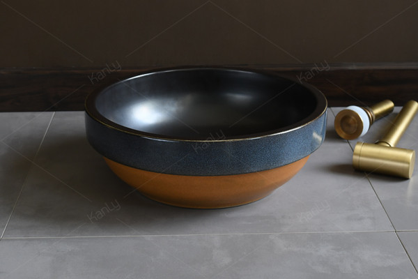 Chậu lavabo đặt bàn Kanly sứ hoa văn SU311