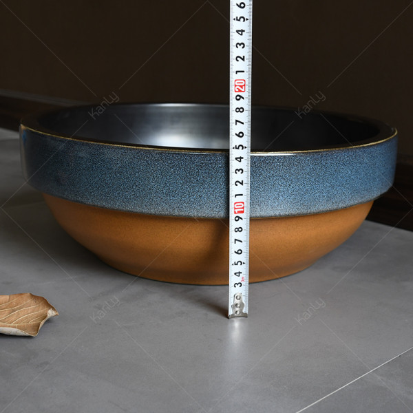 Chậu lavabo đặt bàn Kanly sứ hoa văn SU311