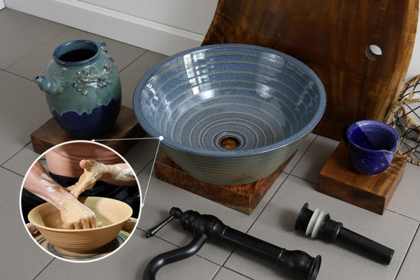 Chậu lavabo đặt bàn Kanly sứ hoa văn SU018