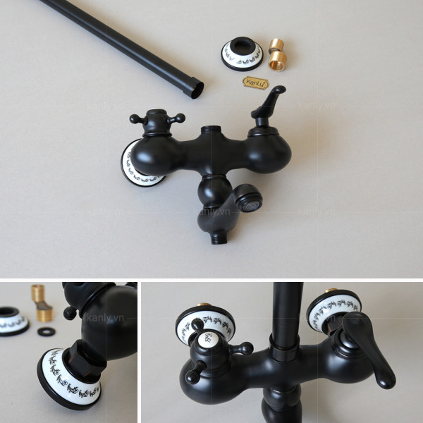 Bộ sen cây tắm đứng nóng lạnh bằng đồng Kanly GCS11B