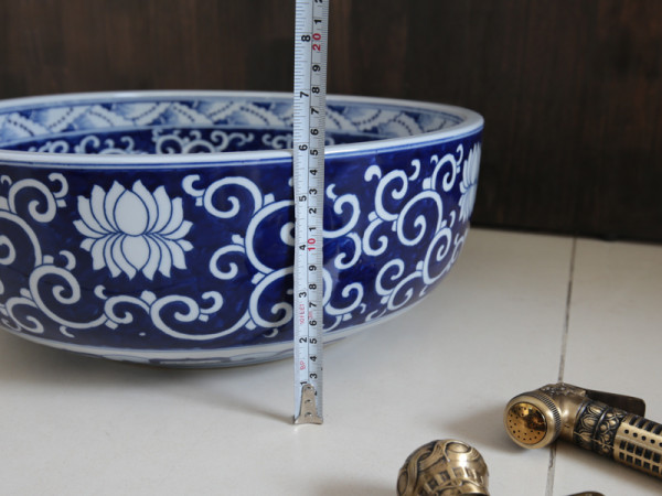 Chậu lavabo đặt bàn Kanly sứ hoa văn SU120