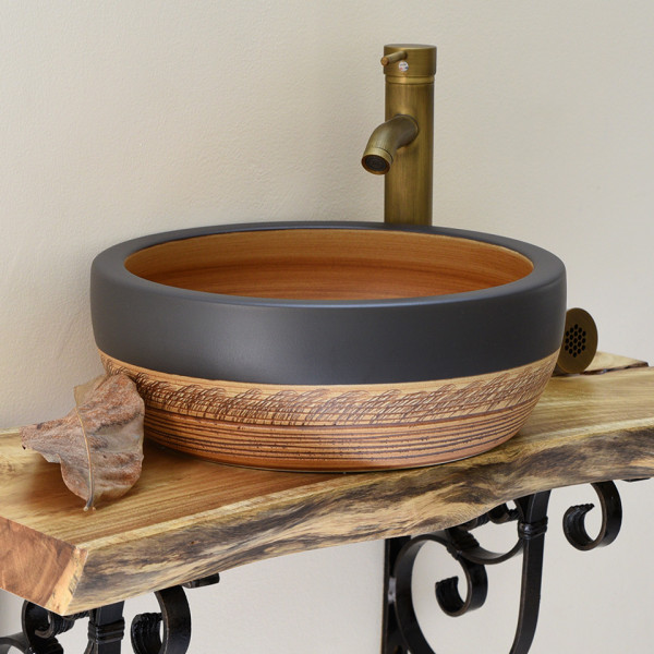 Chậu lavabo đặt bàn Kanly sứ hoa văn SU015