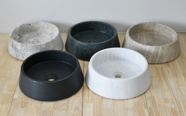 Chậu lavabo đặt bàn Kanly đá nguyên khối MAR4