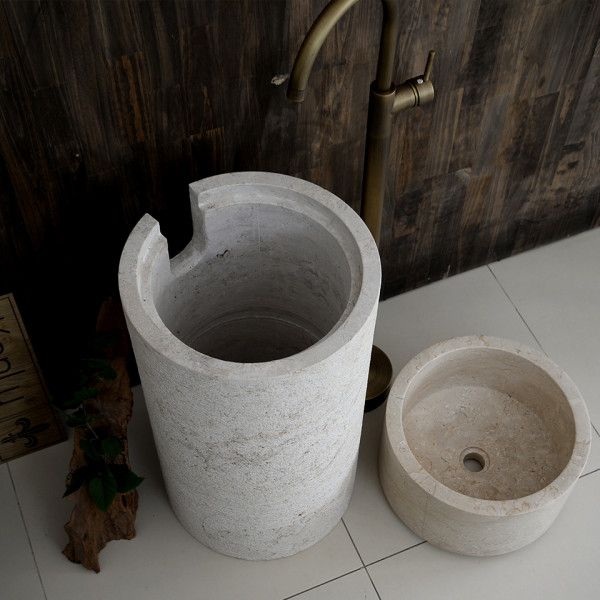 Chậu lavabo đặt bàn Kanly đá Marble Indo tự nhiên MAR71Ci / MAR74Ci