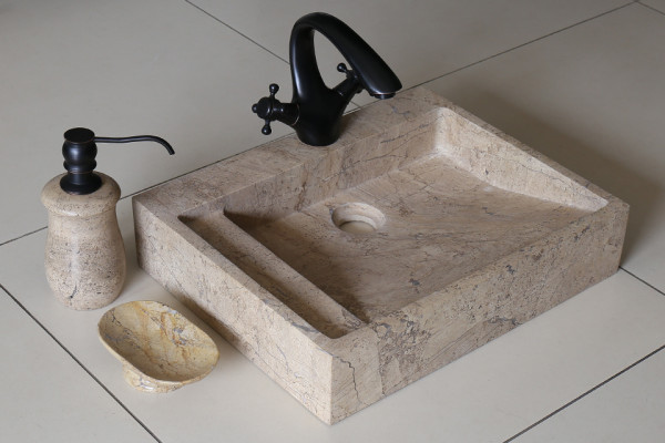 Chậu lavabo đặt bàn Kanly bằng đá MAR24V