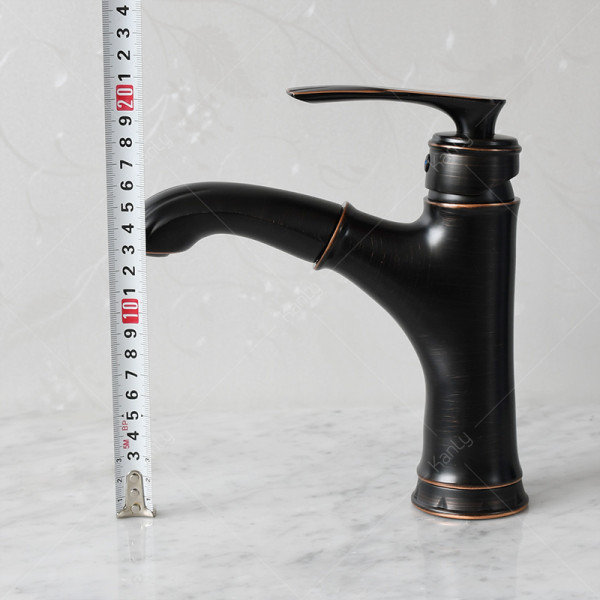 Vòi nước lavabo nóng lạnh có dây rút bằng đồng Kanly GCV42B