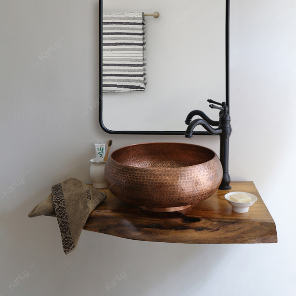 Chậu lavabo đặt bàn Kanly bằng đồng RSC122V/21V