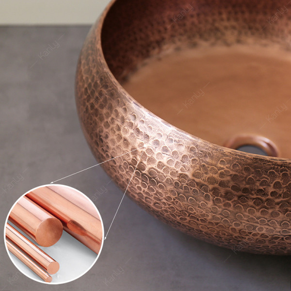 Chậu lavabo đặt bàn Kanly bằng đồng RSC122V/21V