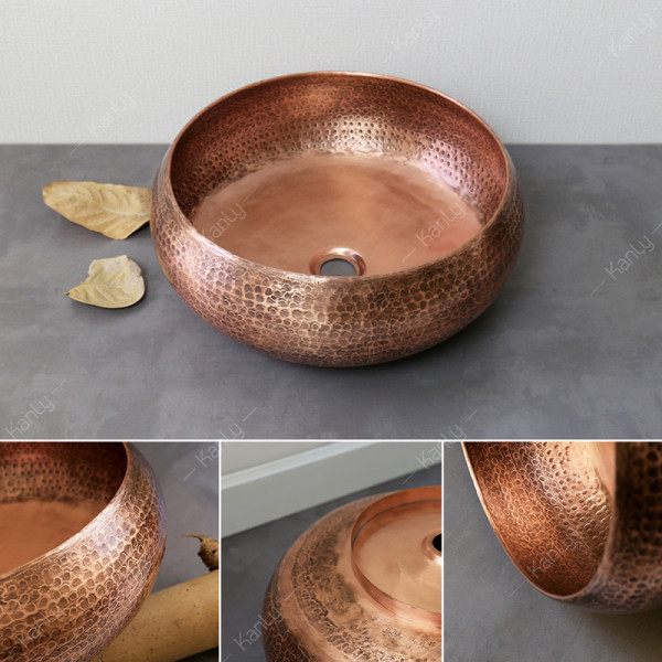 Chậu lavabo đặt bàn Kanly bằng đồng RSC122V/21V