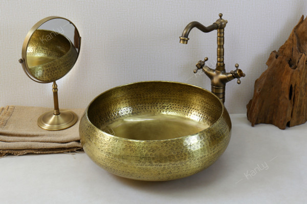 Chậu lavabo đặt bàn Kanly bằng đồng RSC122V/21V