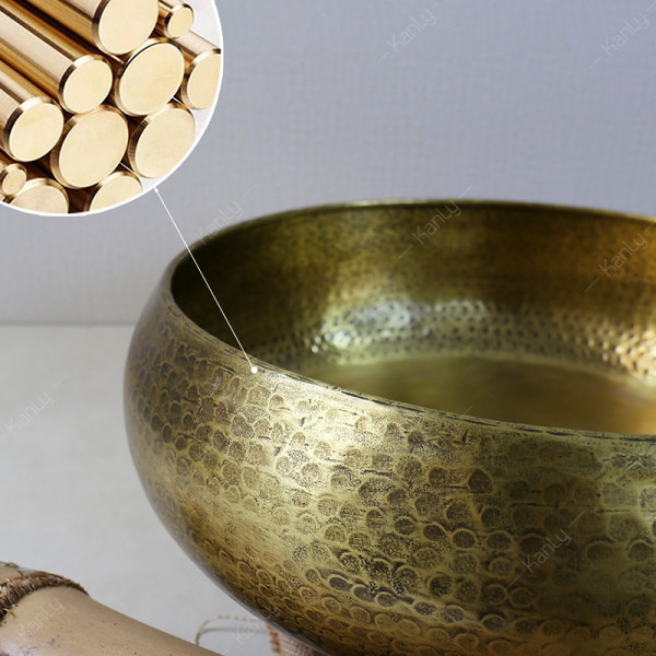 Chậu lavabo đặt bàn Kanly bằng đồng RSC122V/21V