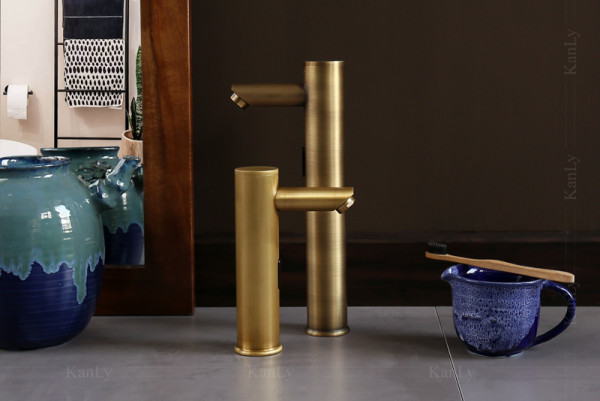 Vòi chậu lavabo cảm ứng bằng đồng Kanly GCAC1/VC1