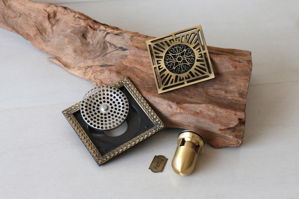 Phễu thoát sàn bằng đồng 12x12cm Kanly GCP22