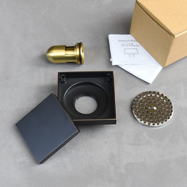 Phễu thoát sàn bằng đồng 10x10cm Kanly GCP10B