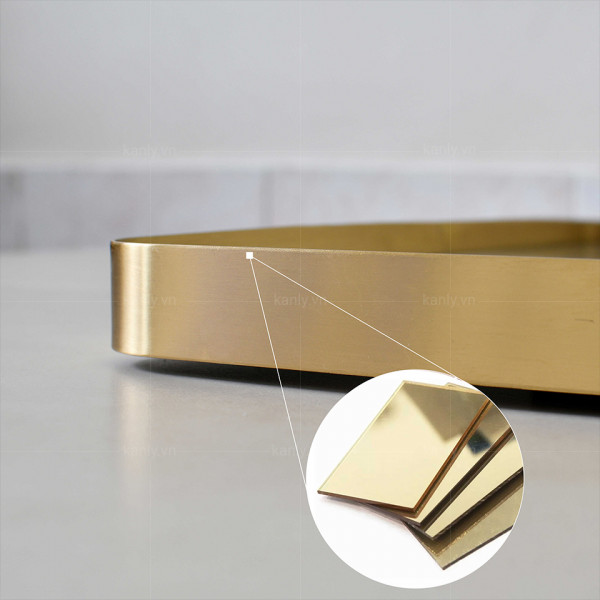 Gương soi tròn khung bằng đồng 50x70cm Kanly PK11.02