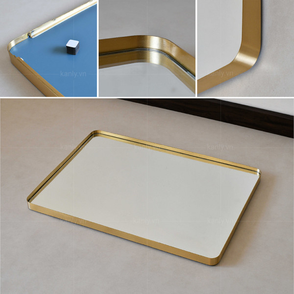 Gương soi tròn khung bằng đồng 50x70cm Kanly PK11.02