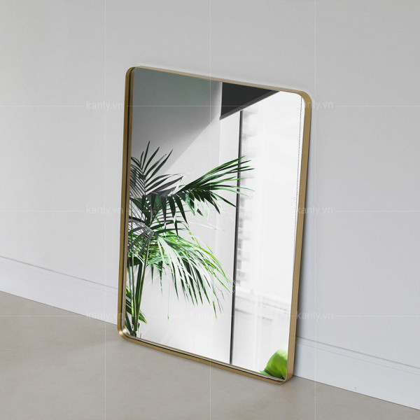 Gương soi tròn khung bằng đồng 50x70cm Kanly PK11.02