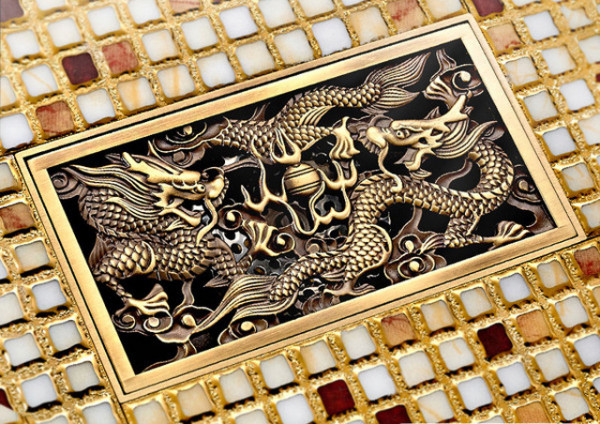 Phễu thoát sàn bằng đồng 8x20cm Kanly GCP82