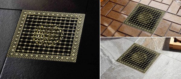 Phễu thoát sàn bằng đồng 15x15cm Kanly GCP15E