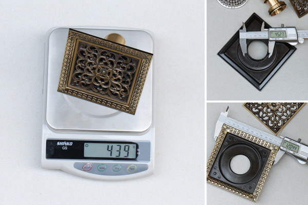 Phễu thoát sàn bằng đồng 12x12cm Kanly GCP21