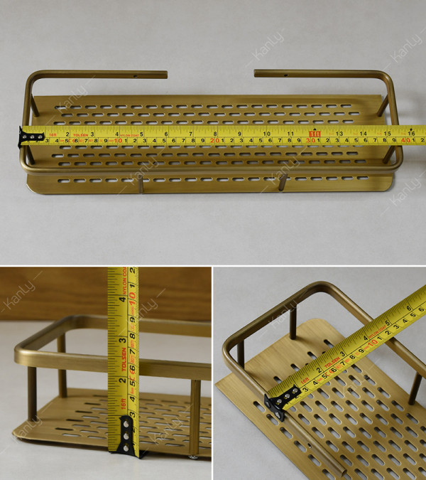 Kệ treo góc nhà tắm bằng đồng Kanly GCK30/30B