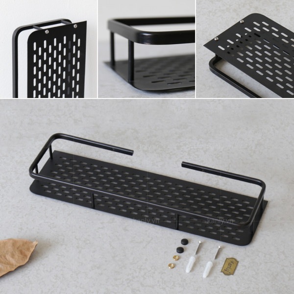 Kệ treo góc nhà tắm bằng đồng Kanly GCK30/30B