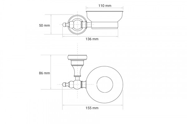Giá để xà phòng bằng đồng Kanly GCK04B