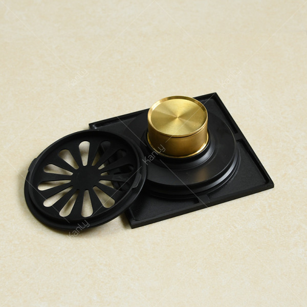 Phễu thoát sàn bằng đồng 10x10cm Kanly GCP13B