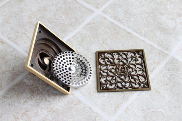 Phễu thoát sàn bằng đồng 10x10cm Kanly GCP01