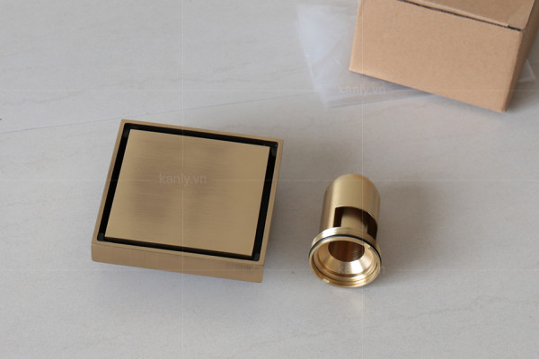 Phễu thoát sàn bằng đồng 10x10cm Kanly GCP10