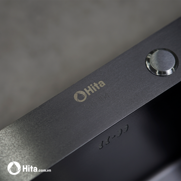 Chậu rửa chén có hộc rác phủ Nano Đen HITA HD10048GRND