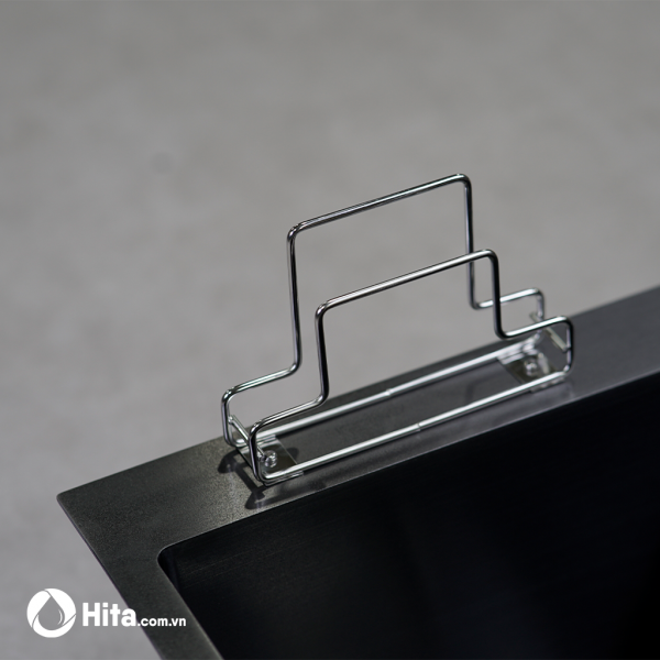 Chậu rửa chén có hộc rác phủ Nano Đen HITA HD10048GRND