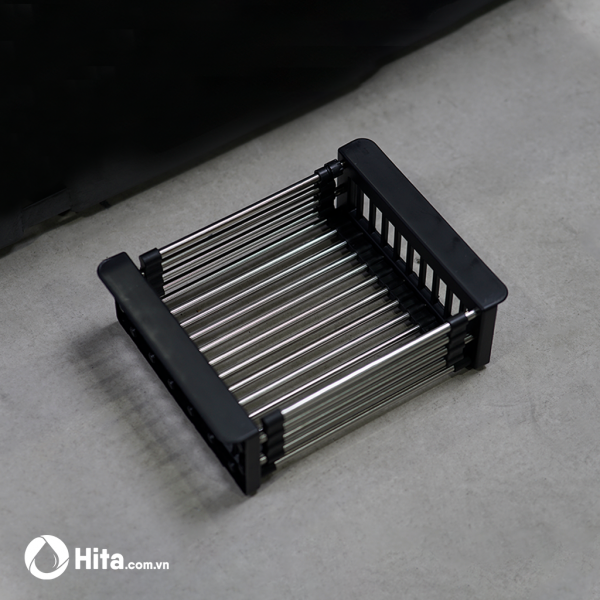 Chậu rửa chén có hộc rác phủ Nano Đen HITA HD10048GRND