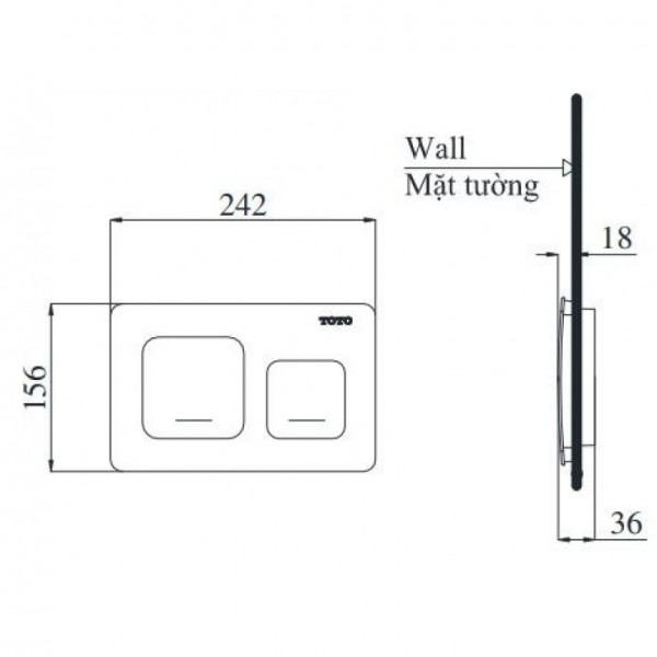 Mặt nạ xả nhấn TOTO HMB003CPR-2