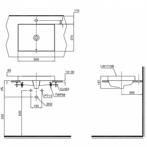 Chậu rửa lavabo đặt bàn TOTO L1715