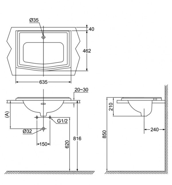 Chậu lavabo dương vành TOTO LW781CJ